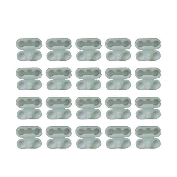 50 piezas de repuesto de clips de cuentas ciegas verticales de plástico conector de cadena de bola de rodillo romano (blanco)