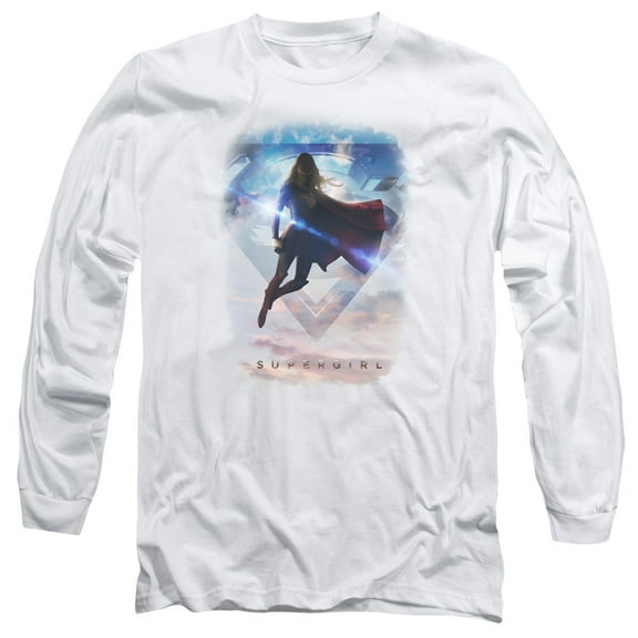 Supergirl Endless Sky Long Sleeve Adult 18/1 T-Shirt White