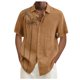 thumbnail image 1 of Designer Spring Summer Men's Casual Cotton Solid Color Short Sleeve Shirts Loose Shirts L, 1 of 4