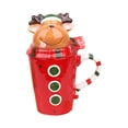 thumbnail image 4 of Taza de cerámica navideña, tazas de té creativas 3D encantadoras con asa, lindas tazas de Navidad Alce Macarena Taza de ceramica, 4 of 8