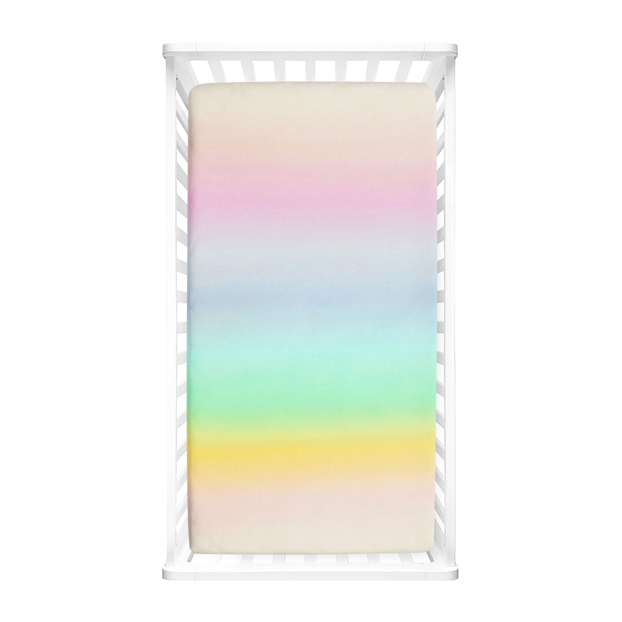 Hello Spud 100% Organic Cotton Jersey Ombre Organic Cotton Fitted Crib Sheet Multi Single 28x52x9