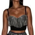 thumbnail image 2 of Womens Rhinestone Diamond Tank Top Beaded Sling Square Neck Camisole Shirts Ribbed Summer Basic Cute Tees 2026, 2 of 7