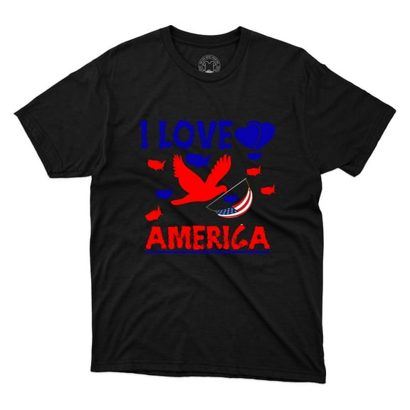 I Love America With USA Flag Shirt Patriotic Gift Election Printed Unisex Shirt
