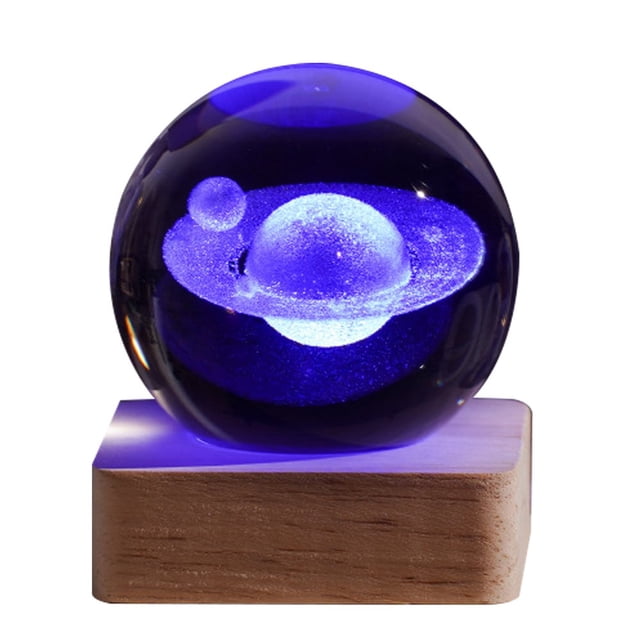Galaxy Cosmos Series Night Light 2.36inch Mini LED Crystal Ball Lamp Gift For Kids&Friends Home Decor