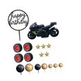 thumbnail image 3 of Adorno para tarta de cumpleaños de motocicleta, decoración para tarta de cumpleaños con temática de carreras de motocicletas, 3 of 9