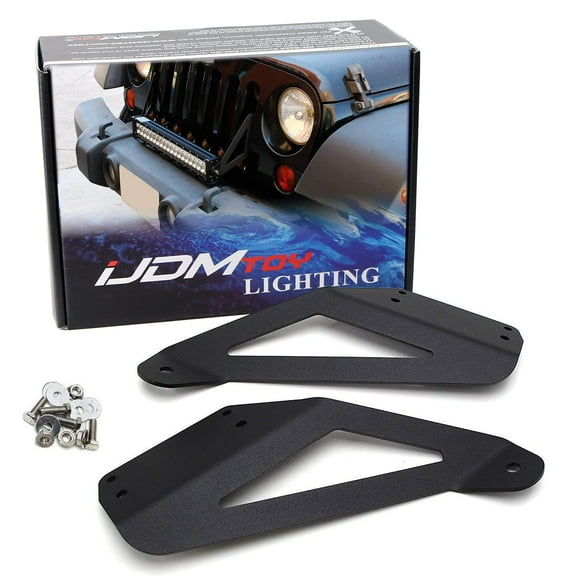 20-22-Inch Single/Double Row LED Light Bar Front Grille Above Bumper Mounting Brackets For Jeep 2007-17 Wrangler JK