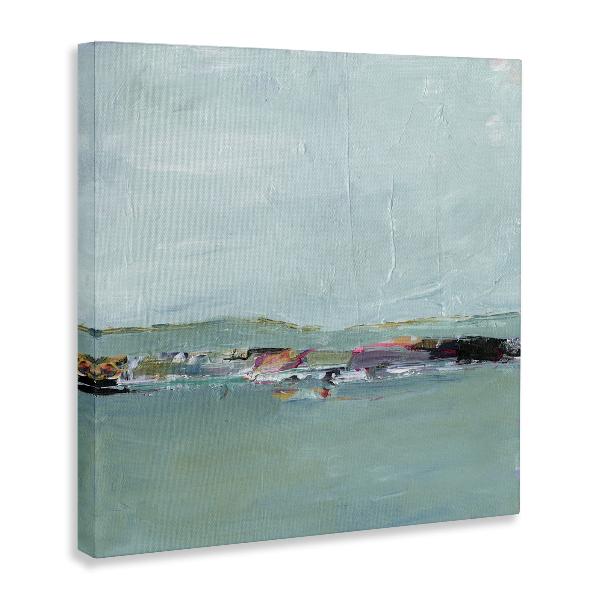 Stupell Industries Distant Ocean View Landscape & Nature Painting Wrapped Canvas Art Print Wall Art, 17 x 17