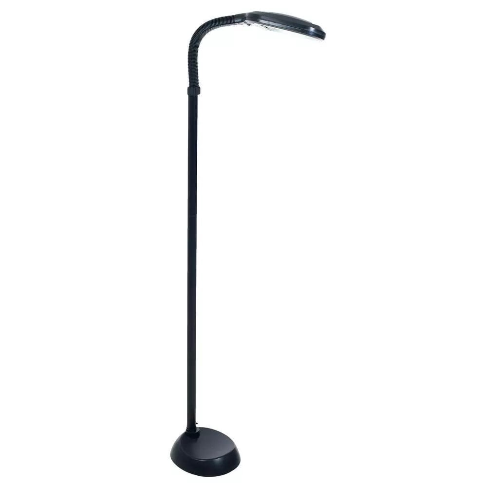 NEW Full Spectrum Daylight Floor Lamp 54 inch Black with adjustable Neck with Xtra Bulb