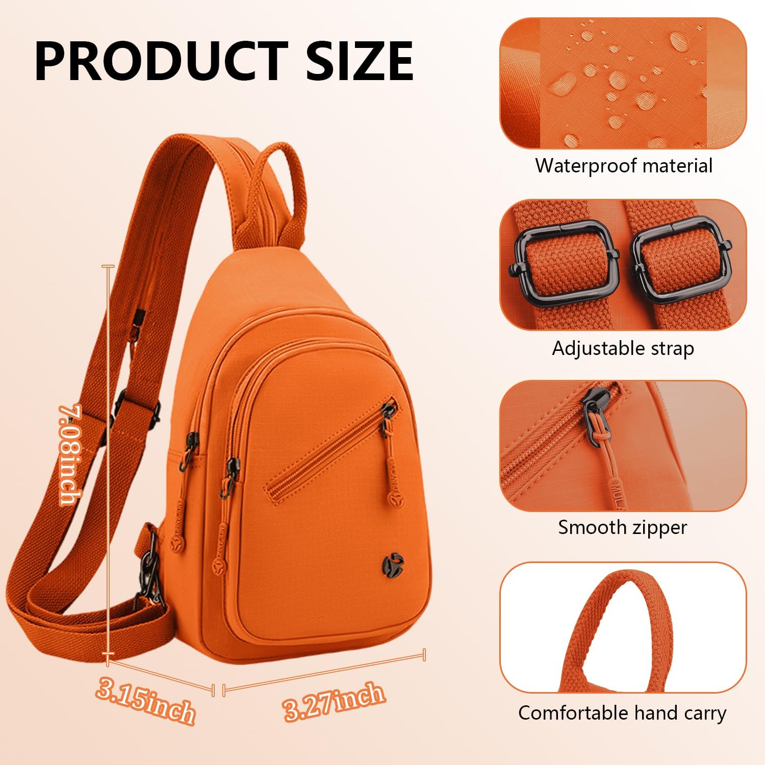 Crossbody Bag for Women, Multi-Pocket Waterproof Shoulder Carry Bag, Sling Bag Backpack for Travel/Outdoor/Hiking/Daily Use