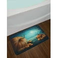 thumbnail image 2 of Autumn Pumpkin Bath Mat, Halloween Haunted Nightmare Night and Season Fruit, Plush Bathroom Decor Mat with Non Slip Backing, 29.5" X 17.5", Burnt Orange Seafoam, by Ambesonne, 2 of 2