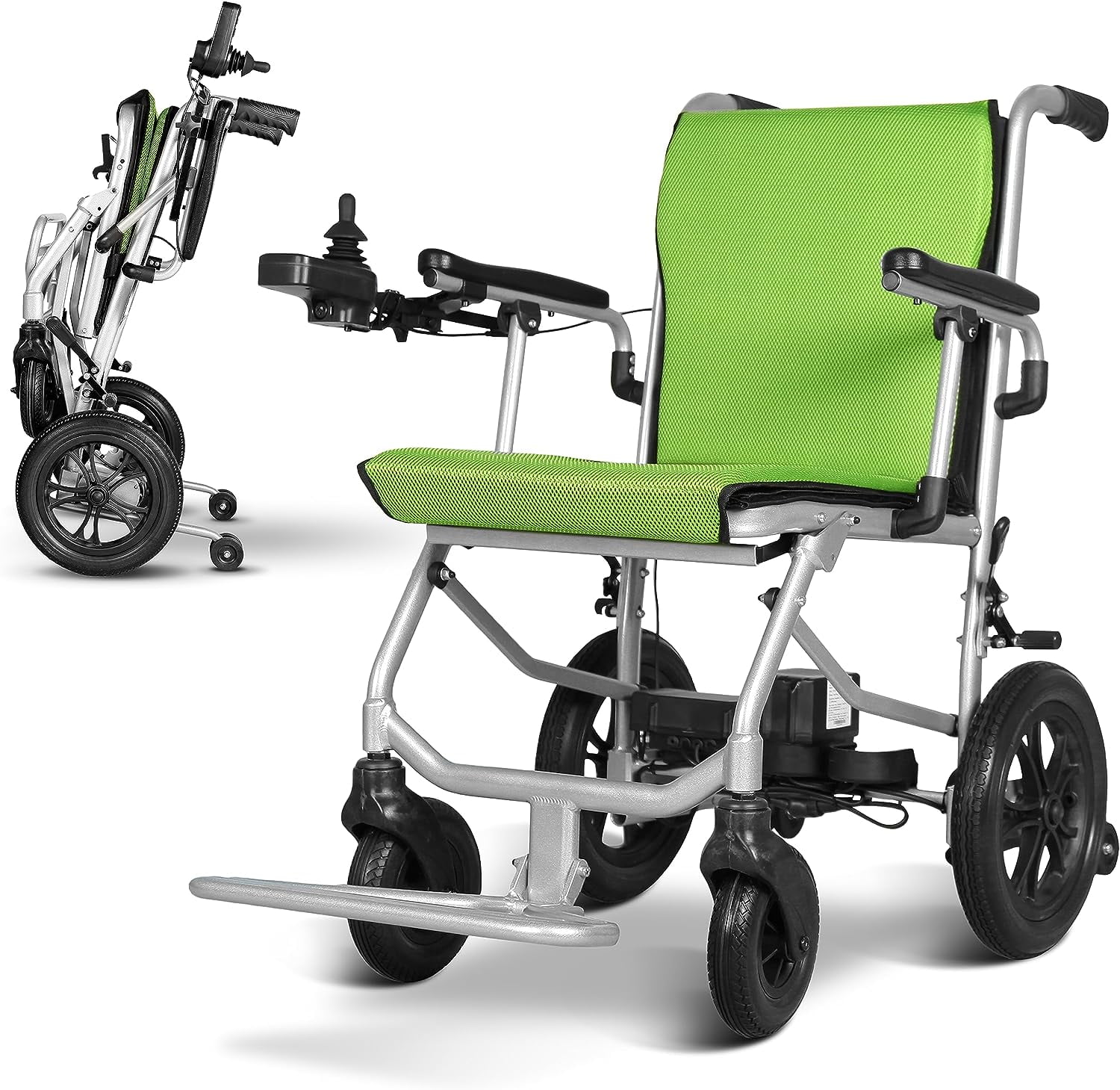 Ephesus L3 World's Lightest (30 lbs) Electric Wheelchair for Adults and Elderly (Green