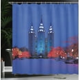 thumbnail image 4 of Ambesonne Scenery Shower Curtain, Castle in Winter Road, 69"Wx84"L, White and Blue, 4 of 5