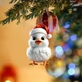 thumbnail image 4 of Begzeat 2024 Cute Cartoon Rooster Hanging Pendant, 1pc Acrylic Chick Ornament with Santa Hat for Car Interior, Lifelike Chicken for Christmas Tree Hanging Decoration Window Wall Home Cute Animal (E), 4 of 9