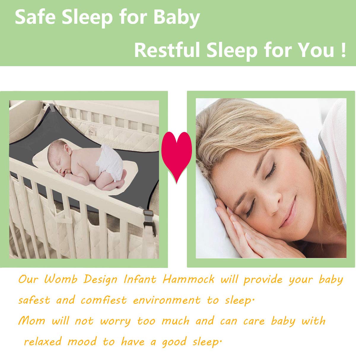 Baby Hammock For Crib Mimics Womb Newborn Bassinet Upgraded Safety