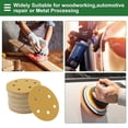thumbnail image 7 of 70 Pcs Round Sandpaper 6 400 Grit Hook and Loop Sanding Sheets Universal for Automotive Refinishing 125x125mm Aluminum Oxide Yellow, 7 of 7