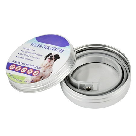 Pet Flea Tick Collar Prevention Solution-Natural Essential Oil Grey Adjustable Collar, Safe Pests Control for (Best Natural Flea Collar For Dogs)