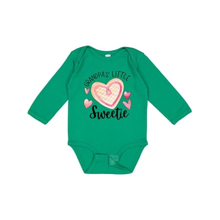 

Inktastic Grandpa s Little Sweetie with Pink Heart Cookie Gift Baby Boy or Baby Girl Long Sleeve Bodysuit
