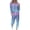 Navy, variant on Trendy 2 Piece Sweatsuit Women Hooded Sweatshirt with Drawstring Jogger Pants Gradient Printed Loungewear Travel Outfits Blue 3XL