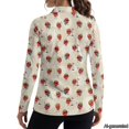 thumbnail image 2 of Jeiento Women's Golf Shirts, Moisture Wicking Cute Golf Strawberry Tops, Long Sleeve V Neck Quick Dry Sun Protection Top for Yoga, Outdoor Travel and Daily Wear, 2 of 7