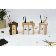 Suck UK Wooden Pen Holder | Desk Organizer & Pencil Pot | Novelty Sharpener