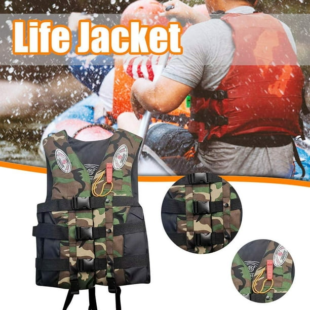 Camouflage Life Jackets for Adults, Plus Size Fishing Life Vest for Sailing  Surfing Kayaking,Men Women Personal Aid Jacket