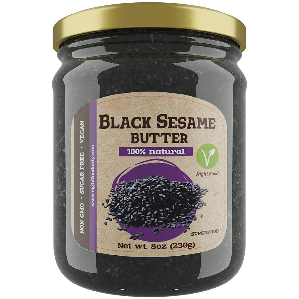 Black Sesame Seed Butter 230g (8oz) Healthy Nut Spread Vegan Food Good Source of Plant
