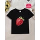 thumbnail image 1 of Adorable Strawberry Print Cotton T-Shirt for Girls - Comfy & Cute Short Sleeve Tee, Perfect Gift for Youngsters & Teens, 1 of 6