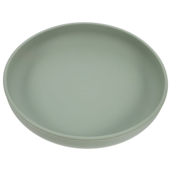 Silicone Spill-Proof Plate for Elderly Disabled Round Scoop Dish Unbreakable Non Skid Rubber Plate for Elderly Disabled Handicapped Plate