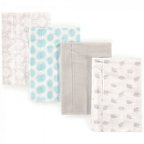Luvable Friends Baby Cotton Flannel Burp Cloths 4pk, Elephant, One Size