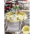 thumbnail image 4 of Outdoor Tablecloth with Umbrella Hole and Zipper, Eucalyptus Yellow Round Table Cloth 60 Inch Waterproof Tablecloth, Vintage Bottle Succulents Flower Stripe Picnic Table Cover for Patio Camping, 4 of 7