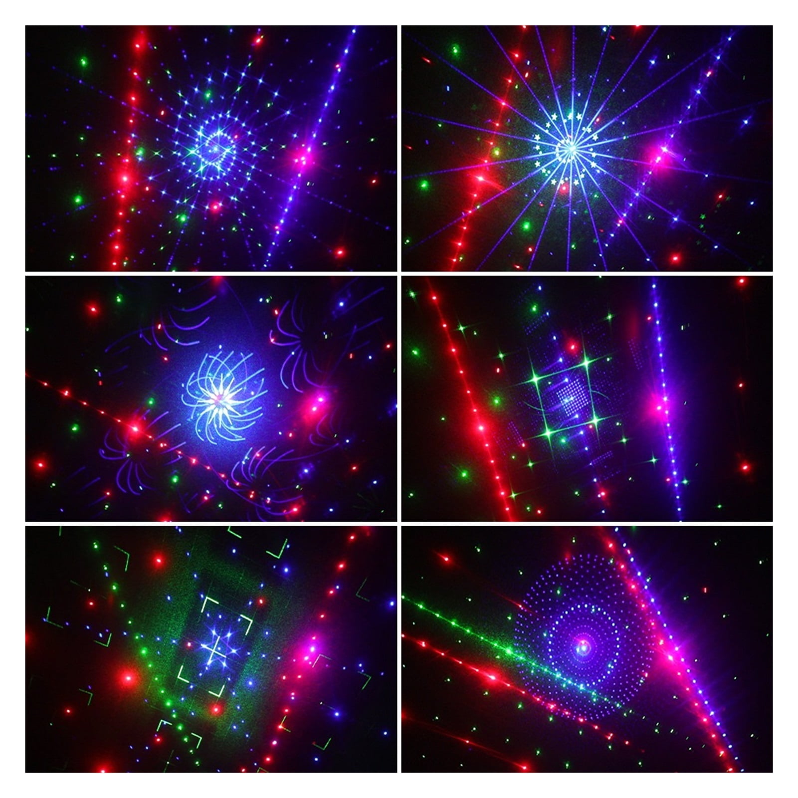 21 Hole RGB Party DJ Disco Beam Patterns Stage Light Projector RGB UV LED Strobe Sound Party Holiday Wedding Lamp