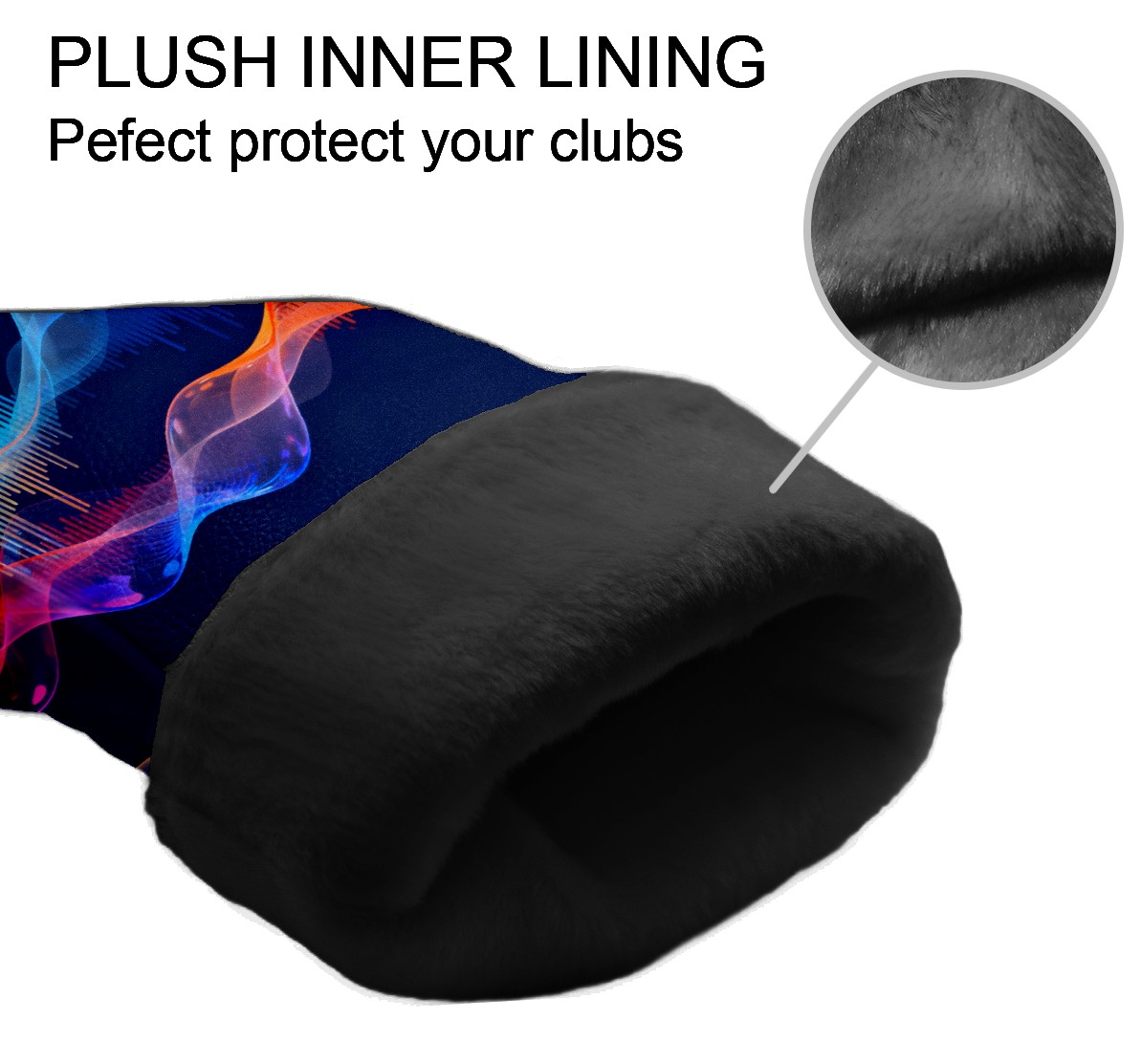 Golf Club Covers, Blue Wave Premium PU Leather Driver Hybrid Putter Head Covers with Velvet Lining, Waterproof Golf Gifts for Men Women
