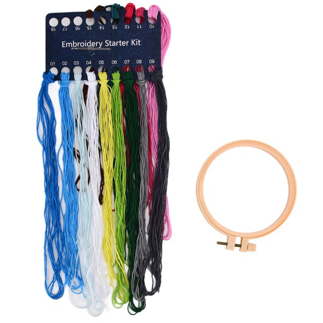 Qukaim Kit de patrón de árbol de bordado con agujas de coser para manualidades, llavero, colgante, marcapáginas bordado hecho a mano