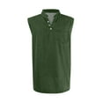 thumbnail image 4 of WTOBBY Men's Summer Solid Color Casual Sports Vest With Button Details And Pocket Features Sleeveless Design Quick-Drying Comfort For Lightweight Active Wear Everyday Use,Army Green L, 4 of 4