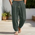 thumbnail image 2 of HOMADLES Men's Casual Jogger Pants Elastic Waist Loose Fit Lightweight Sports Pants Solid Color Breathable Athletic Pants Green Size L, 2 of 7