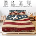 thumbnail image 5 of Twin Sze Fitted Sheet Set - Vintage American Flag 2 Piece Bedding Sets 16" Deep Pocket Fitted Sheet with 1 Pillowcase, Blue Red White Star US Flag Brushed Microfiber Hotel Luxury Bed Sheets, 5 of 9