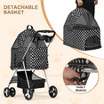 thumbnail image 6 of MoNiBloom 4 Wheel Foldable Dog Pet Stroller with Cup Holder, Black with White Polka Dots, 6 of 13