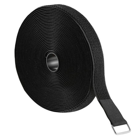 50-Pack Reusable Velcro Cable Ties, 393.7-Inch Hook and Loop Straps with Metal Buckles for Wires
