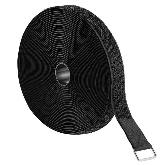 50-Pack Reusable Velcro Cable Ties, 393.7-Inch Hook and Loop Straps with Metal Buckles for Wires