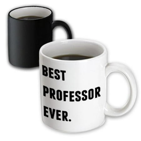 3dRose Best Professor Ever, Black Letters On A White Background, Magic Transforming Mug, (Best White Icing Ever)