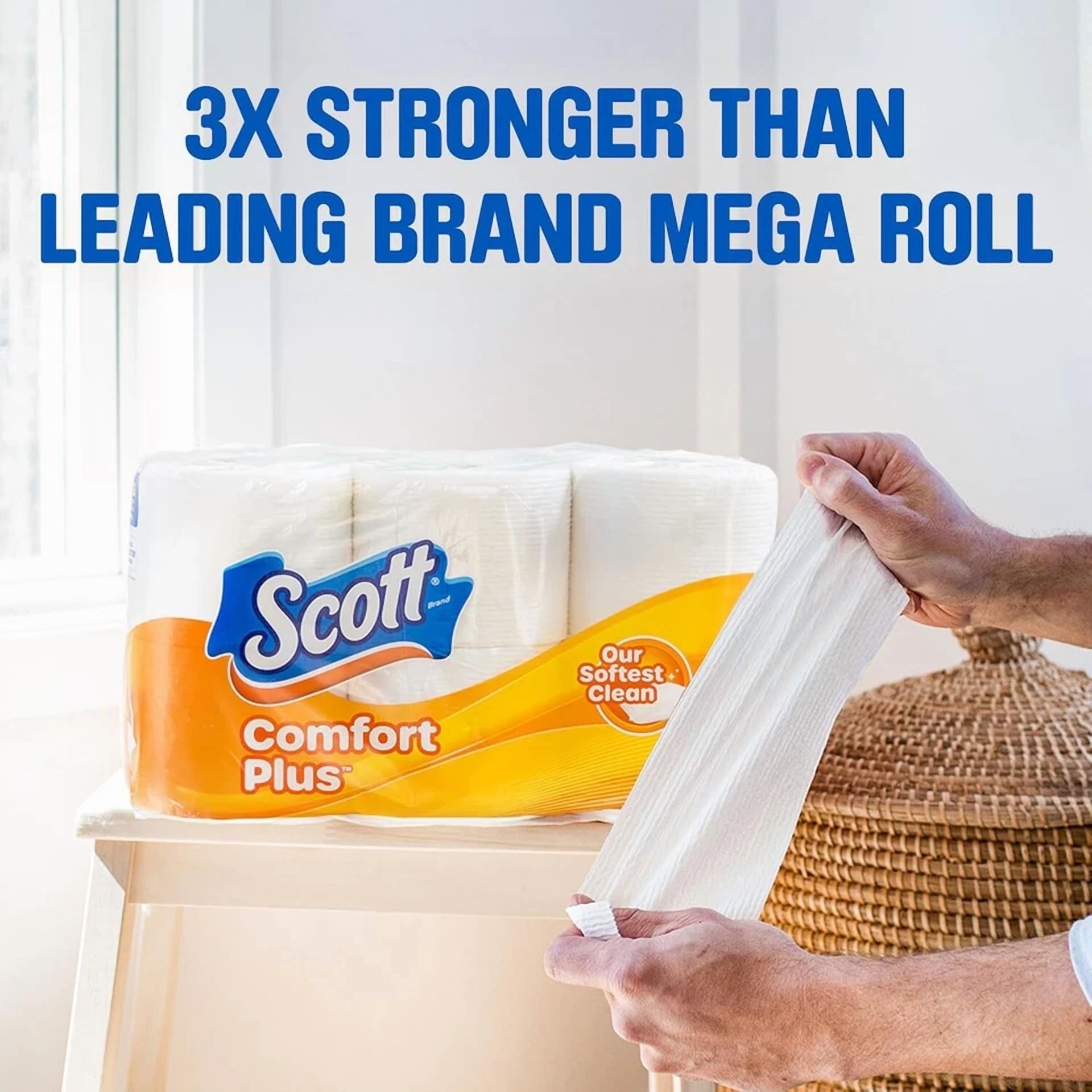 CIRCLE- Scott Comfortplus Toilet Paper, 12 Double Rolls,231 Sheets Per Roll, Septic Safe
