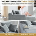 thumbnail image 4 of 67" Chaise Lounge Chair Indoor, Oversized Sleeper Sofa Bed with Wide Armrest, Upholstered Corduroy Boneless Couch Reading Chairs, Grey, 4 of 8