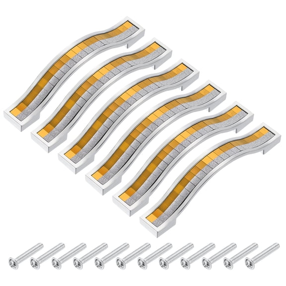 Uxcell Cabinet Pulls Drawer Handle 96mm Hole Centers Alloy Crystal Gold Tone 6 Pack