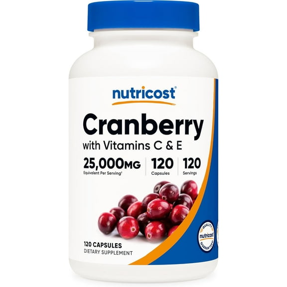 Nutricost Cranberry Extract 25,000mg, 120 Capsules, Supplement