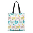 thumbnail image 1 of JSDART Canvas Tote Bag Pattern Funny Chicken Kid Cute Easter Cartoon Character Reusable Shoulder Grocery Shopping Bags Handbag, 1 of 1