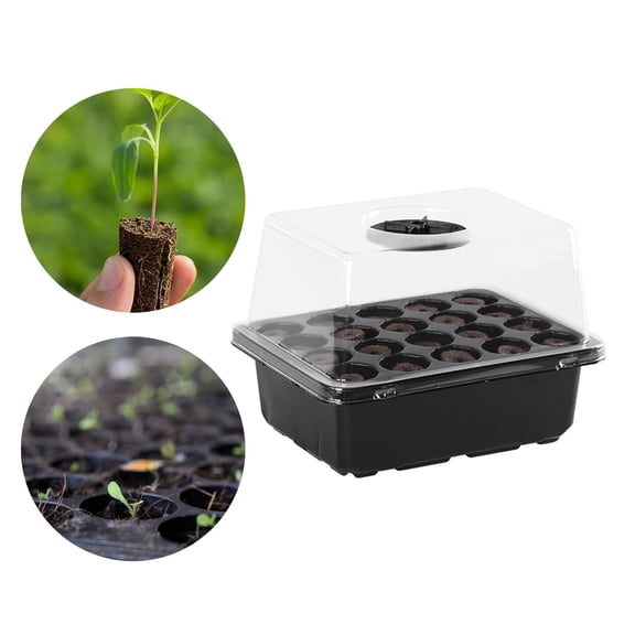 koolsoo Seed Starter Tray Nursery Tray Reusable Grow Tray with Lid Soil Propagation Tray Hydroponic Plant Tray 20 Cells Seedling Tray