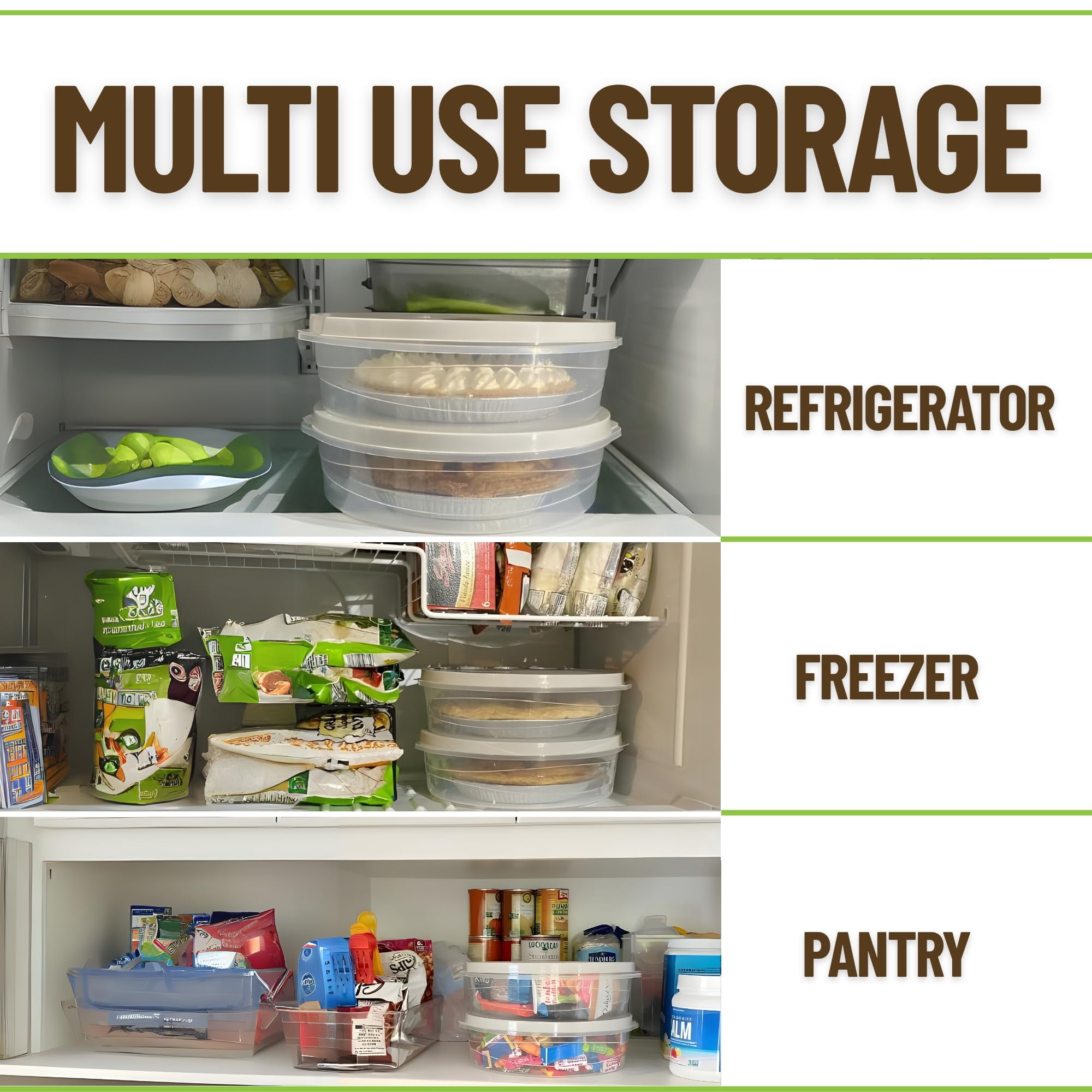 Evelots 4-Pack 10-Inch Airtight Food Storage Container with Lid - Portable Carrier for Pies, Cakes, Cupcakes & More - BPA-Free Clear Plastic - Secure & Easy Transport