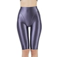thumbnail image 4 of Mallas cortas de 2 piezas falsas brillantes al óleo para mujer, pantalones cortos de gimnasia, pantalones cortos de Ballet, mallas elásticas de cintura alta para motorista, Yoga, Fitness y deportes, 4 of 4