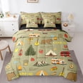 thumbnail image 1 of 7 Piece Bed in a Bag King Size Comforter Set for Kids Camping Bedding Set,Rustic Camper Reversible Bed Set,Farmhouse Comforter with Sheet Set,All Season, 1 of 5
