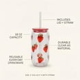 thumbnail image 3 of Just Feed Me by Jessie James Decker 4-Piece 18oz Embossed Strawberry Can Sipper Tumbler with Straw Set, 3 of 9
